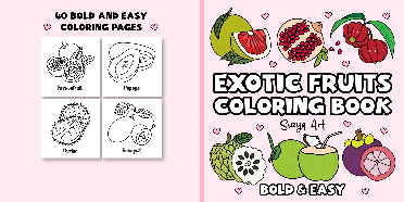 Exotic Fruits Coloring Book